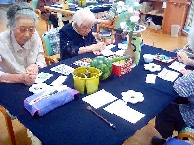 絵手紙 夏野菜 デイサービスセンター大安寺 ほんわか日和